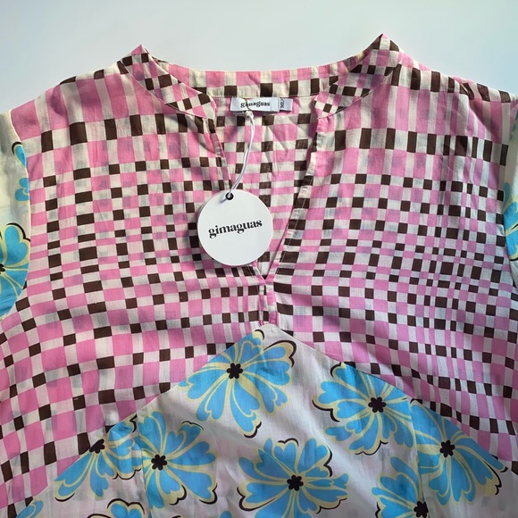 Gimaguas Womens Parati Floral Panal Printed Cotton Midi Dress Beach Cover New - Picture 7 of 16